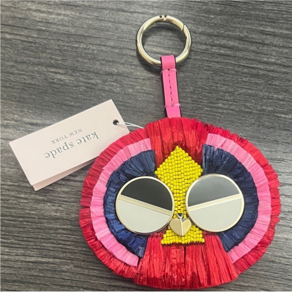 Kate Spade ♠️ NWT! Spademals Raffia Preeny Peacock/Owl Key Chain/Charm
